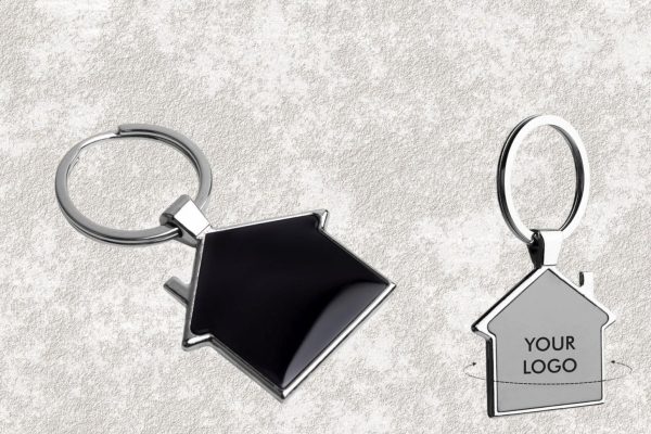 Hut Shape Metal Keychain