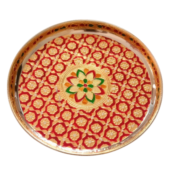 Meenakari Plate : Traditional Pooja Thali for Diwali & Gifting