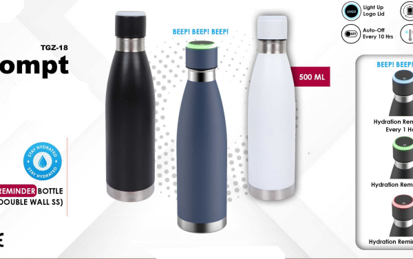 Hydration Reminder Vacuum Flask. It is a double-wall stainless steel bottle