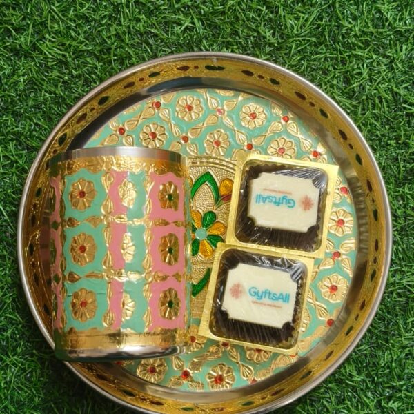 Premium Festive Pooja Thali Gift Combo with Designer Cup & Chocolates